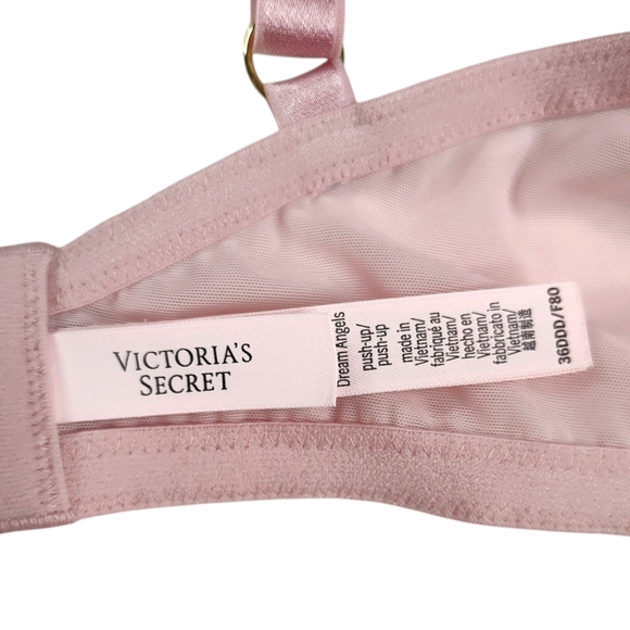 Victoria's Secret DREAM ANGELS Chalk Rose Smooth & Lace Push-Up Bra Size 36DDD - Picture 6 of 10